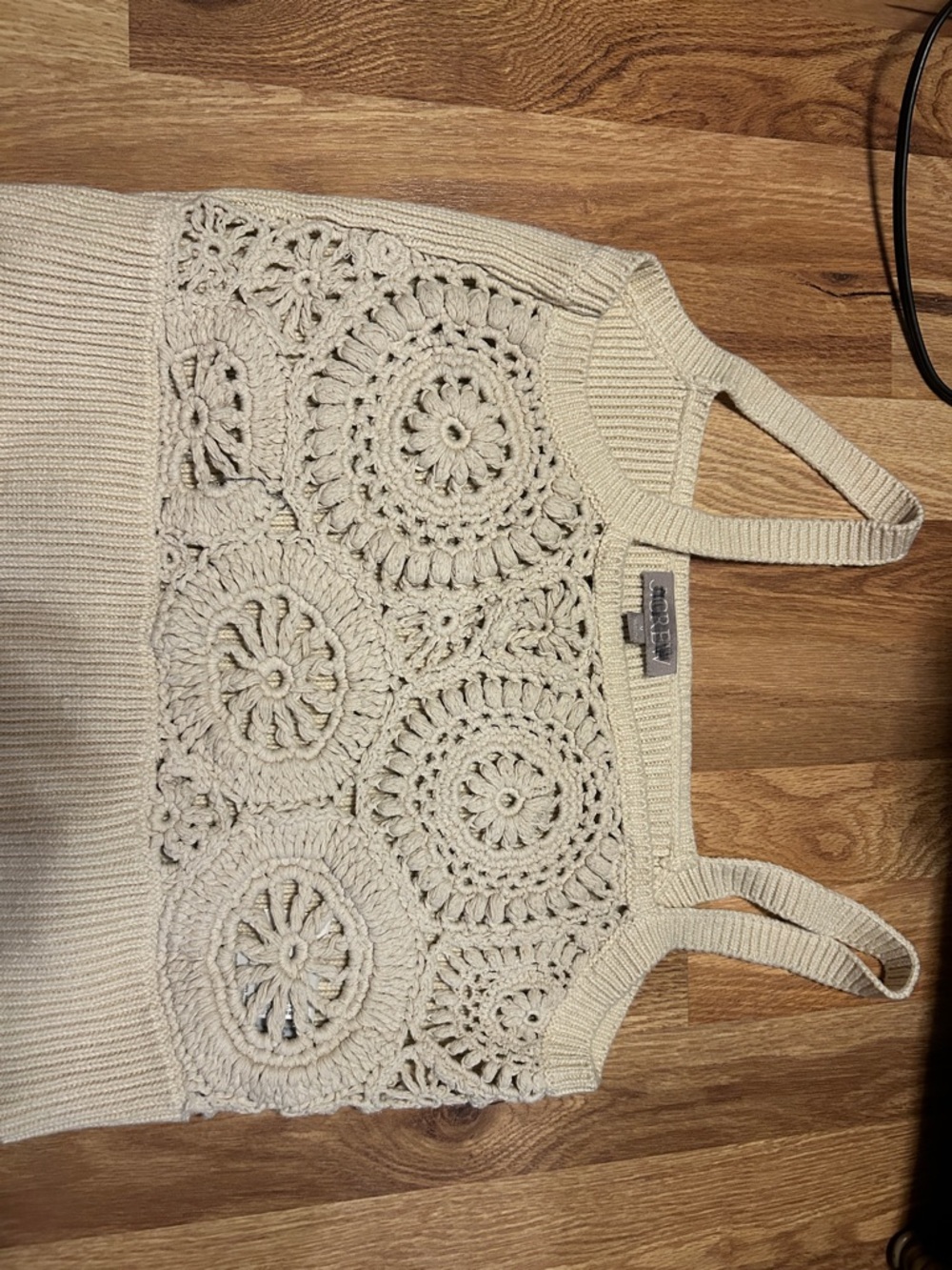 J. Crew Cream Crochet Crop Top